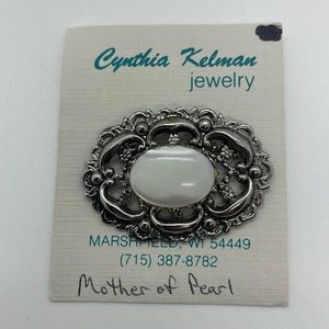 Cynthia Kelman Jewelry Mother of Pearl Brooch - 1.75 Inches